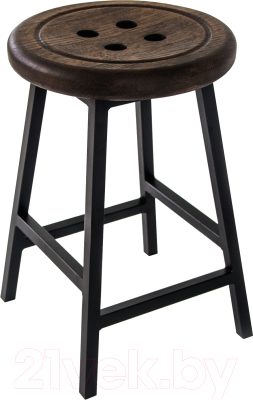 Табурет Stal-Massiv Button-47 (дуб мореный/черный) - фото