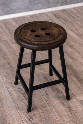 Табурет Stal-Massiv Button-47 (дуб мореный/черный)