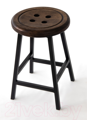 Табурет Stal-Massiv Button-47 (дуб мореный/черный)