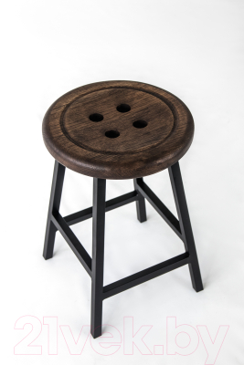 Табурет Stal-Massiv Button-47 (дуб мореный/черный)