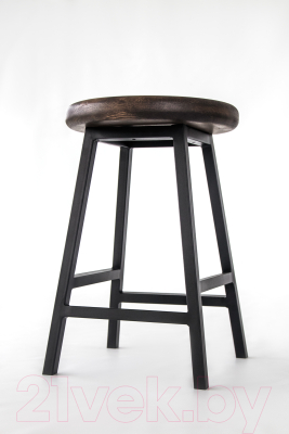 Табурет Stal-Massiv Button-47 (дуб мореный/черный)