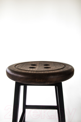 Табурет Stal-Massiv Button-47 (дуб мореный/черный)