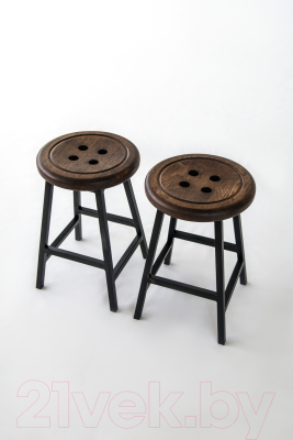 Табурет Stal-Massiv Button-47 (дуб мореный/черный)