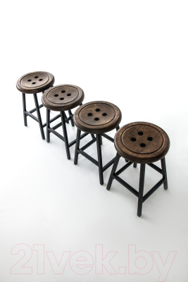 Табурет Stal-Massiv Button-47 (дуб мореный/черный)