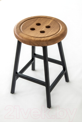 Табурет Stal-Massiv Button-47 (дуб натуральный/черный)