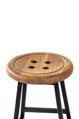 Табурет Stal-Massiv Button-47 (дуб натуральный/черный)