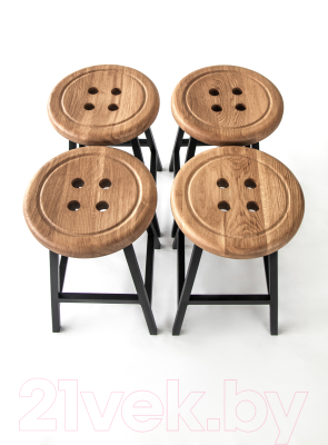 Табурет Stal-Massiv Button-47 (дуб натуральный/черный)