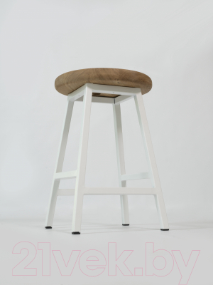 Табурет Stal-Massiv Button-47 (дуб натуральный/белый)