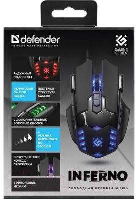 Мышь Defender Inferno GM-536 Rainbow / 52536