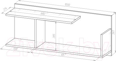 Полка Мебель-Класс Имидж-2 (венге/ясень шимо светлый)