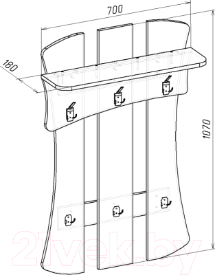 Вешалка для одежды Мебель-Класс Нюанс-2