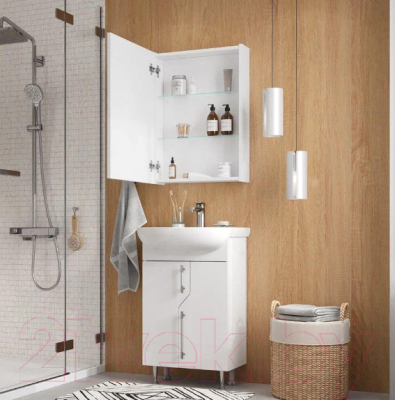 Шкаф с зеркалом для ванной Volna Bruno 50