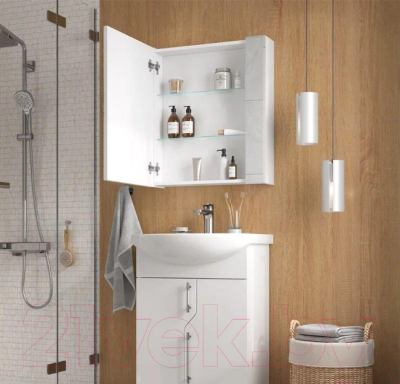 Шкаф с зеркалом для ванной Volna Bruno 60