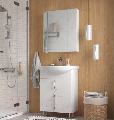 Шкаф с зеркалом для ванной Volna Bruno 60