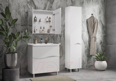 Шкаф с зеркалом для ванной Volna 80