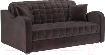 Диван Mebel-Ars Аккордеон Барон №4 (бархат шоколадный Star Velvet 60 Coffee) - фото