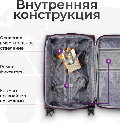 Чемодан на колесах MONZA 8038#