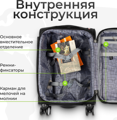 Чемодан на колесах MONZA 8038#