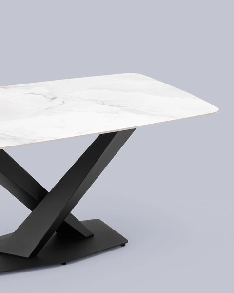 Обеденный стол Stool Group Belle 160x90 / F-1450 (белый мрамор)