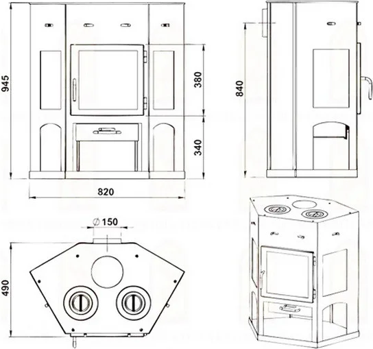 Печь-камин Мета-бел АОТК 11.0