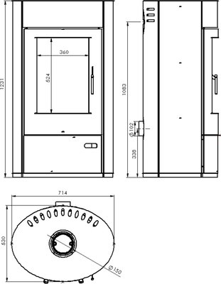 Печь-камин Мета-бел АОТВ 11.0 (в модификации Дунай-Аква)