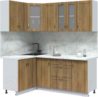 Кухонный гарнитур Интерлиния Мила Крафт 1.2x2.0 - фото