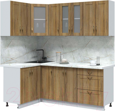 Кухонный гарнитур Интерлиния Мила Крафт 1.2x2.1 - фото