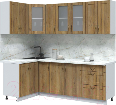 Кухонный гарнитур Интерлиния Мила Крафт 1.2x2.3 - фото