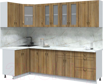 Кухонный гарнитур Интерлиния Мила Крафт 1.2x2.7 - фото