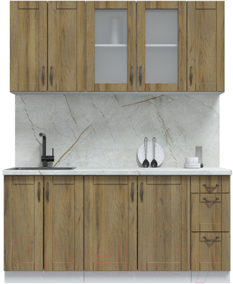 Кухонный гарнитур Интерлиния Мила Крафт 1.7А - фото