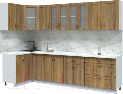 Кухонный гарнитур Интерлиния Мила Крафт 1.2x3.0 - фото