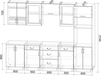 Кухонный гарнитур Интерлиния Мила Крафт 2.8