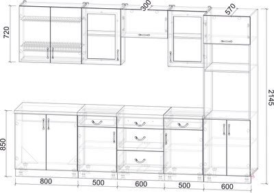 Кухонный гарнитур Интерлиния Мила Крафт 3.0