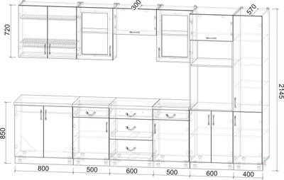 Кухонный гарнитур Интерлиния Мила Крафт 3.4