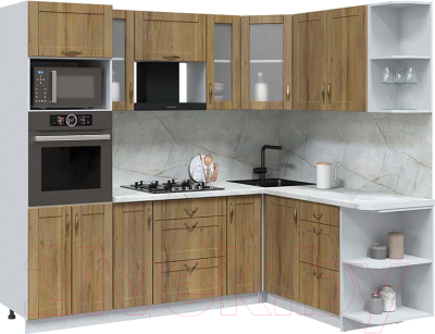 Кухонный гарнитур Интерлиния Мила Крафт 1.68x2.4 правая - фото