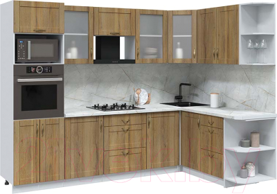 Кухонный гарнитур Интерлиния Мила Крафт 1.68x2.8 правая - фото