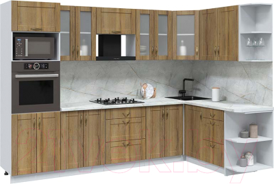 Кухонный гарнитур Интерлиния Мила Крафт 1.68x3.0 правая - фото