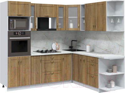 Кухонный гарнитур Интерлиния Мила Крафт 1.88x2.4 правая - фото