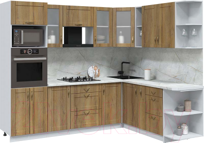 Кухонный гарнитур Интерлиния Мила Крафт 1.88x2.6 правая - фото