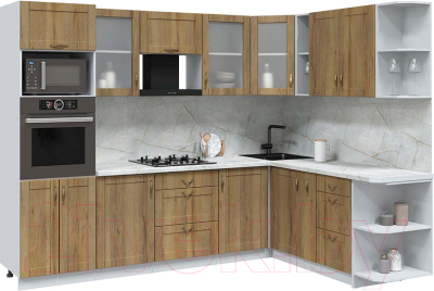 Кухонный гарнитур Интерлиния Мила Крафт 1.88x2.8 правая - фото