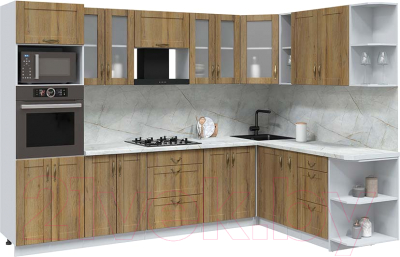 Кухонный гарнитур Интерлиния Мила Крафт 1.88x3.0 правая - фото