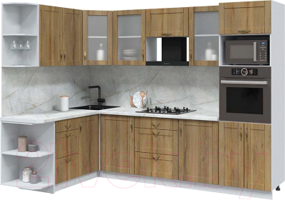 Кухонный гарнитур Интерлиния Мила Крафт 1.68x2.8 левая - фото