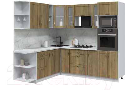 Кухонный гарнитур Интерлиния Мила Крафт 1.88x2.4 левая - фото