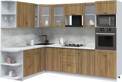 Кухонный гарнитур Интерлиния Мила Крафт 1.88x2.8 левая - фото