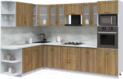 Кухонный гарнитур Интерлиния Мила Крафт 1.88x3.0 левая - фото