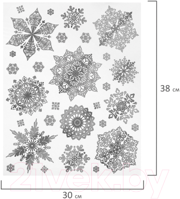 Набор наклеек на окно Золотая сказка Снежинки / 591928