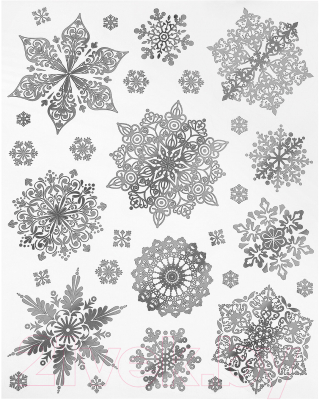Набор наклеек на окно Золотая сказка Снежинки / 591928