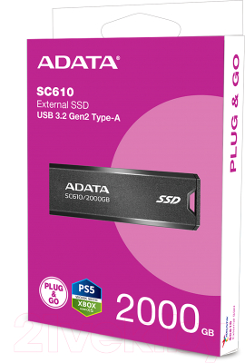 Внешний жесткий диск A-data SC610 2TB (SC610-2000G-CBK/RD)