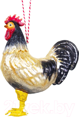 Елочная игрушка Kurt S. Adler Петух черно-белый / ZCI4232 - фото