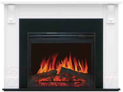 Каминокомплект Смолком Lyncoln MB/JUP/SYM26 Jupiter FX N Black (бьянко белый/черный) - фото